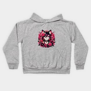 Nekomimi Floral Fantasy Kids Hoodie